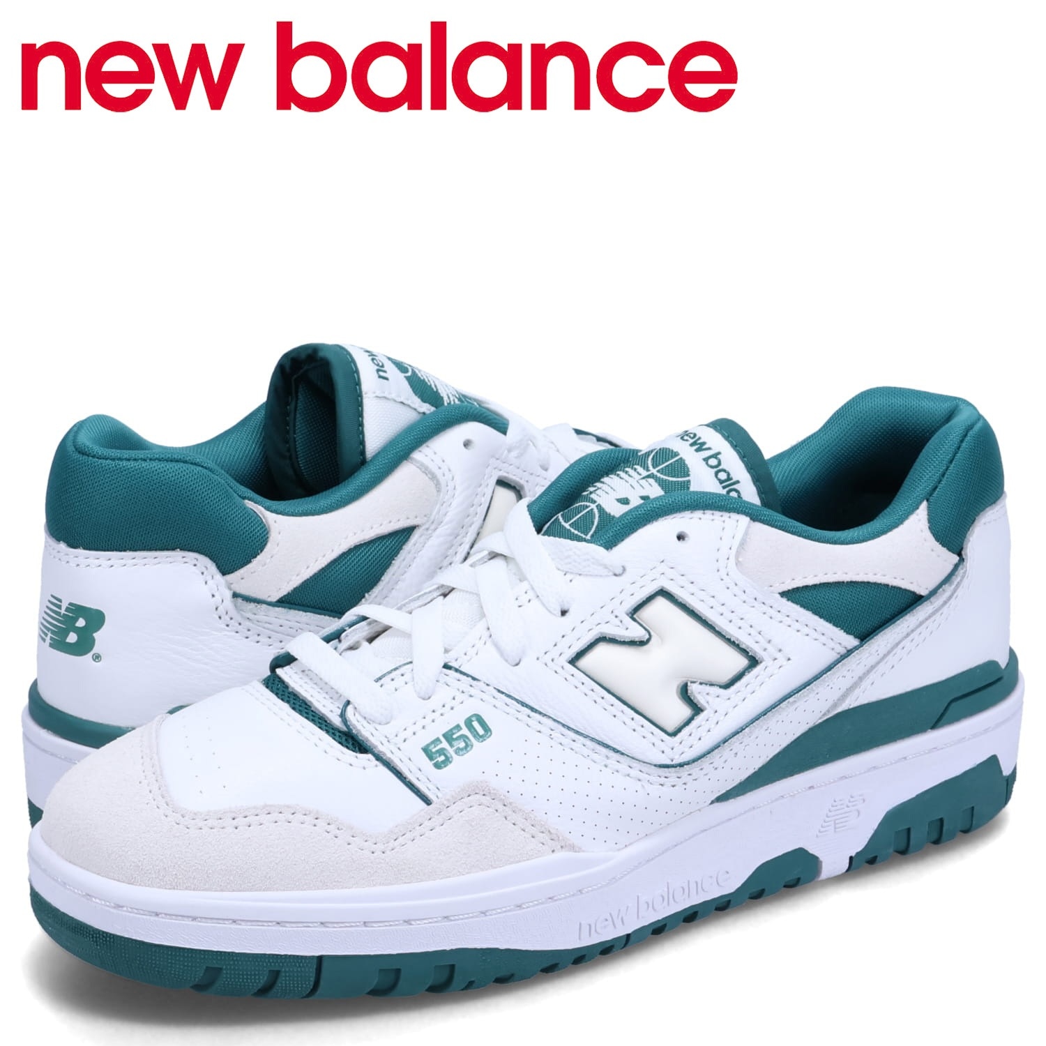 550 スニーカー メンズ Dワイズ ホワイト 白 BB550STA