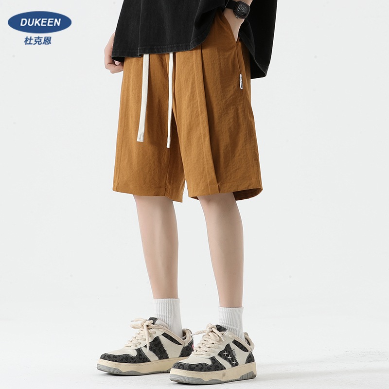 夏用無地ストレートカジュアルショートパンツアメリカンデザイン万能ミッドパンツゆったりスポーツ5点パンツ