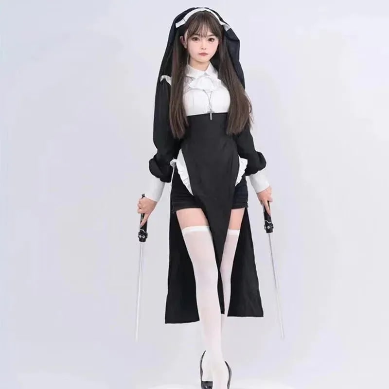 ハロウィン 今年 短纳期 修道女 セクシー 仮装 学園祭 文化祭 制服 S M L XL コスチューム