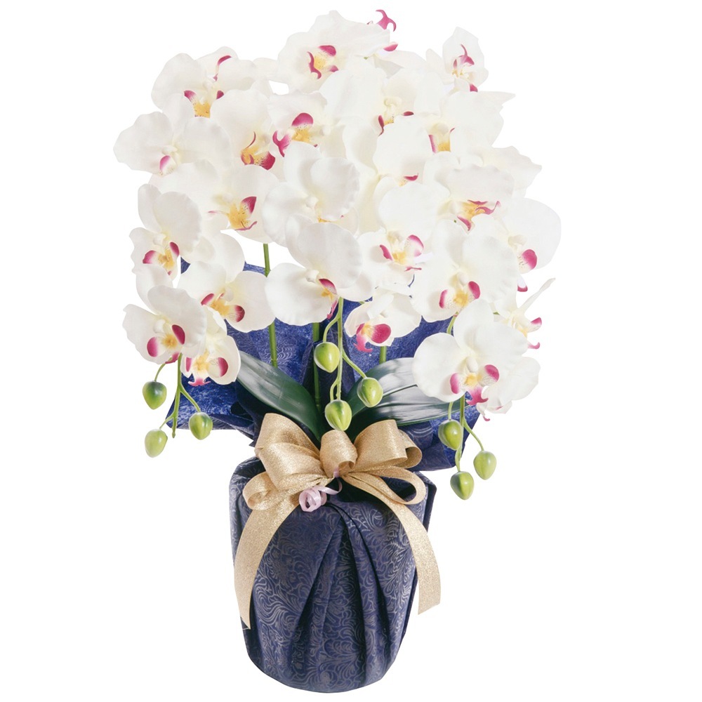 SC触媒加工 プラチナ胡蝶蘭 アーティフィシャルフラワー HCA2-WB-23 B088-034 メッセージカード無料 ギフト 内祝い [ヤマト発送] ラッピング不可 手提げ袋不可 A41