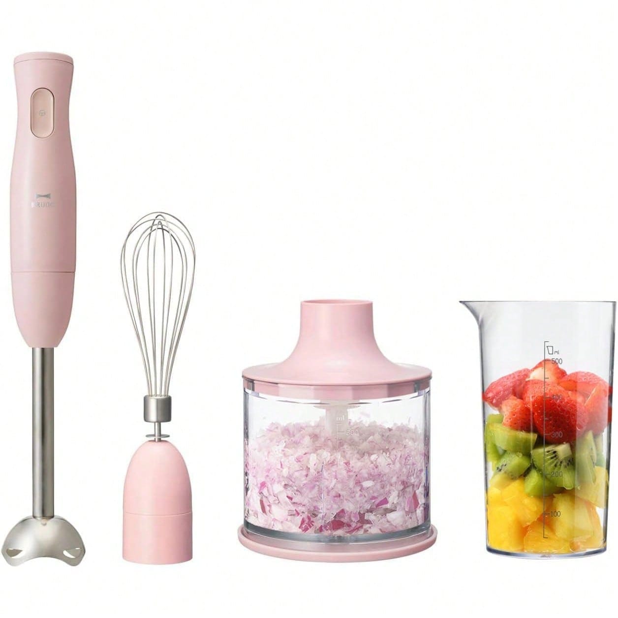 ブルーノ マルチスティックブレンダー 離乳食 1台5役 (混ぜる つぶす 刻む 砕く 泡立てる) ピンク ギフト プレゼント お祝い 母の日 人気 キッチン家電 ミキサー フードミ