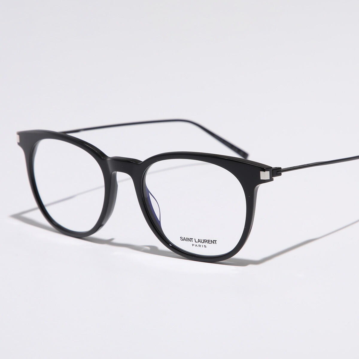 SAINT LAURENT サンローラン メガネ SL 579 メンズ レディース ウェリントン型 セルフレーム めがね 眼鏡 001/BLACK-BLACK-TRANSPARENT