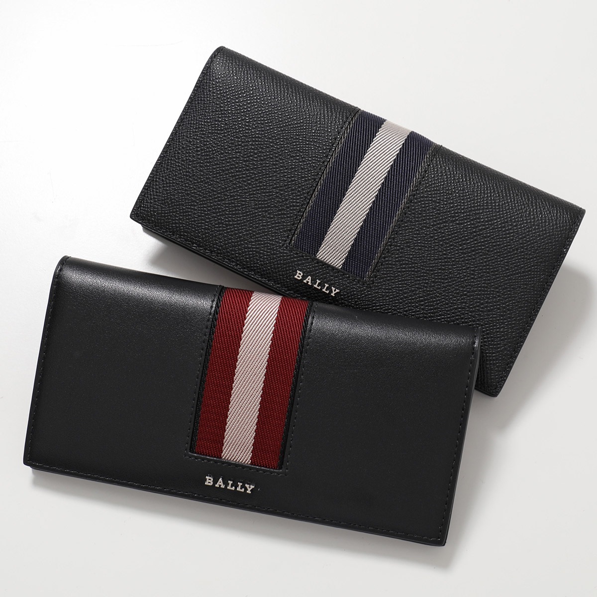 BALLY バリー 長財布 BALIRO.DSH 6309713 VT837 6309714 VT838 メンズ 二つ折り メタルロゴ レザー バリーストライプ U901P/BLACK+PALLADI