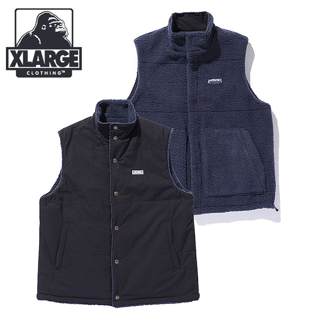 リバーシブルベスト [101244021007] REVERSIBLE VEST メンズ x-large エックスラージ トップス ライトアウター 2WAYベスト BLACK