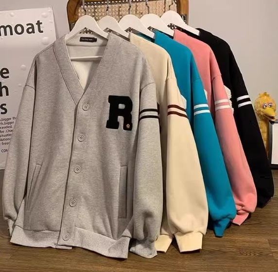 メンズ 男女兼用 ユニセックス レディース スウェット 羽織 前開き 長袖 Vネック ワイド オーバーサイズ ポケット 前開き ボタン 綿 カジュアル こなれ感 メンズライク マニッシュ ボーイッシュ