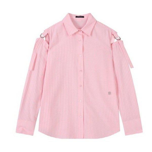 モダ富平店 女性 肩出しストライプシャツ B241SH520
