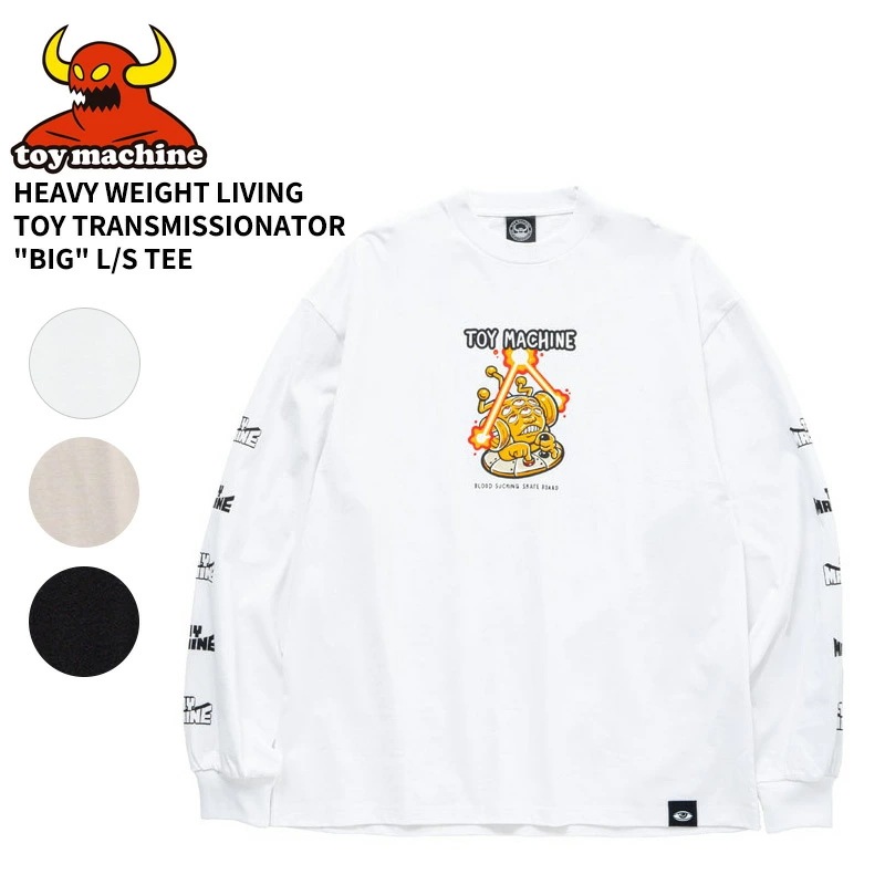 トイマシーン メンズ プリント 長袖Tシャツ ロンT TOY MACHINE トップス ロングTシャツ ストリート スケーター tmpflt11