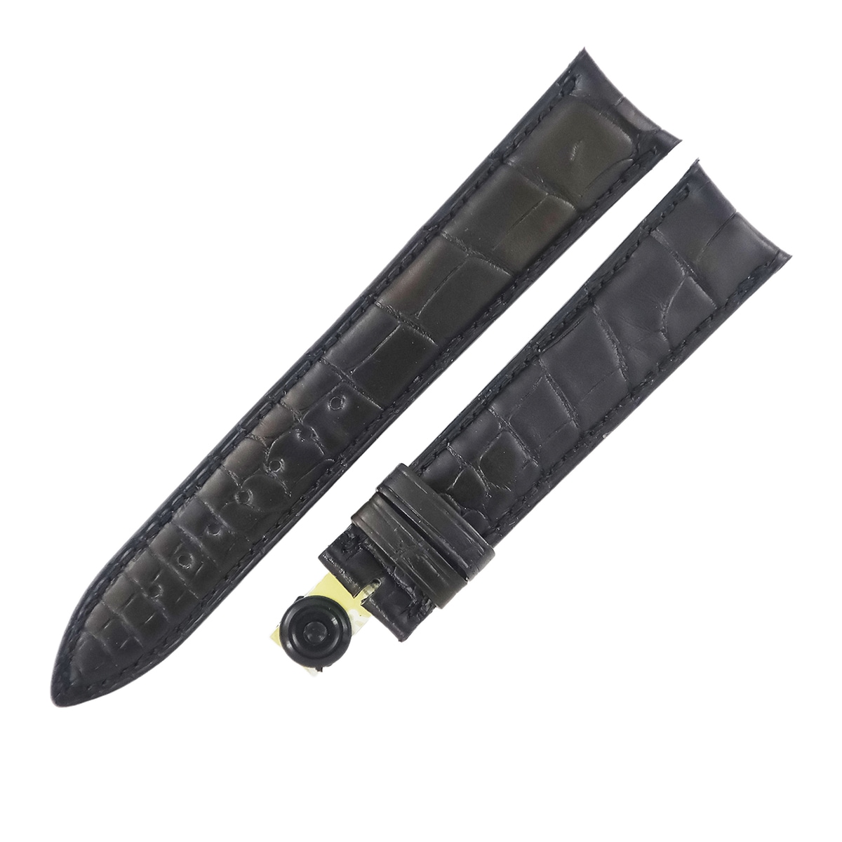 ラウンド 7000(36mm)用 クロコバンド メンズ 新品同様 純正 ベルト ロング マット 18mm ブラック 黒 3年保証
