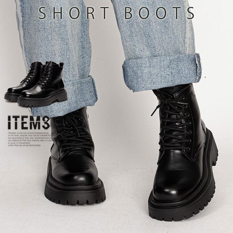 ショートブーツ レディース ブーツ ヒール 厚底ブーツ 足が疲れない 歩きやすい サイドジップブーツ 冬靴 黒 秋 冬 40代