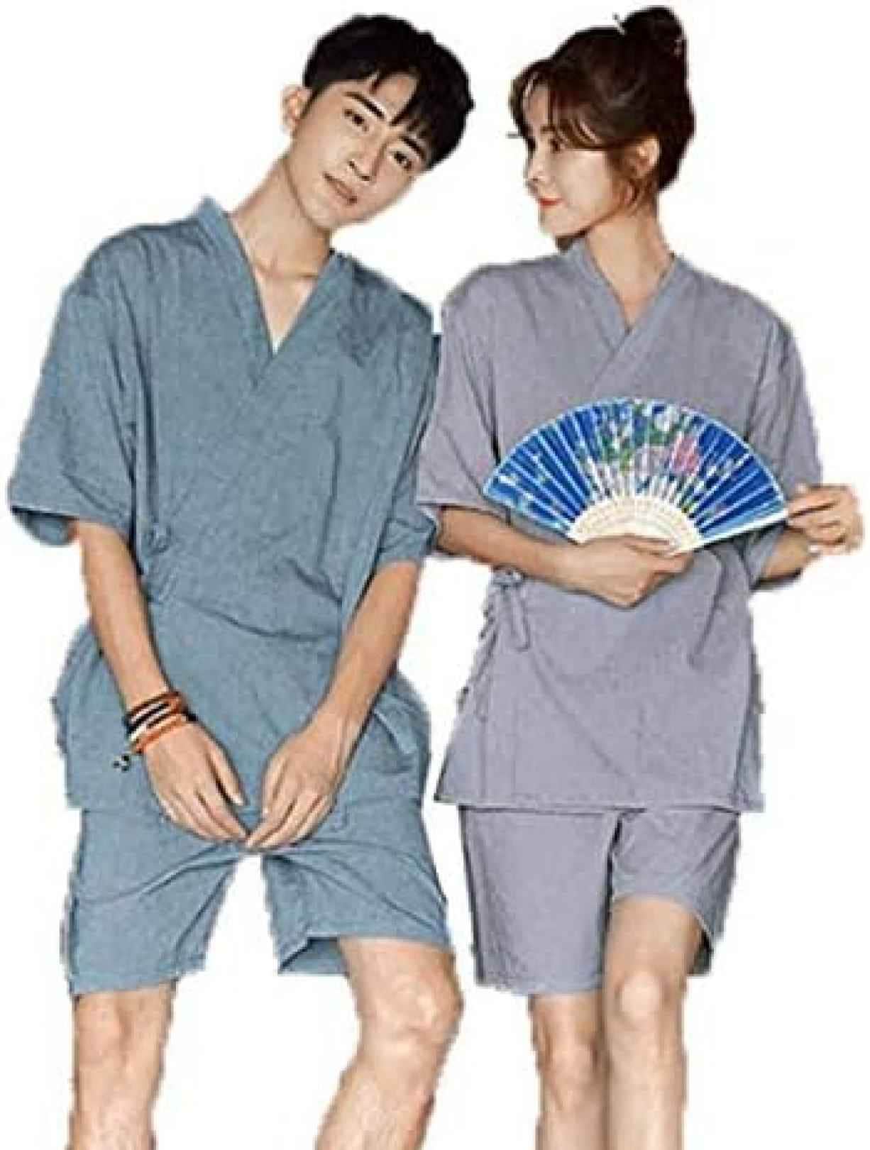 パジャマ ペア 浴衣 夏 半袖 ガーゼセット 和風 夫婦 お風呂上がり チュニック 爽やか 蒸れにくい 部屋着 通気 写真撮影 ルームウェア 肌に優しい 吸汗 プレゼント ショートパンツ