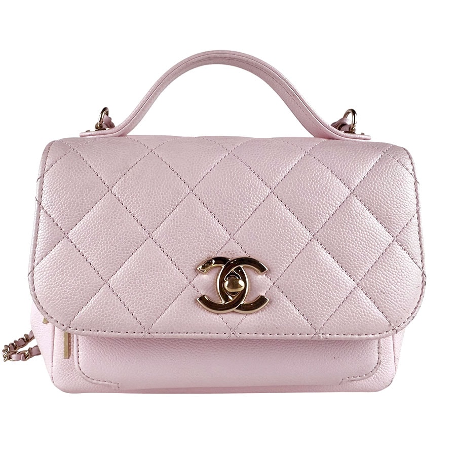 シャネル CHANEL ハンドバッグ ショルダーバッグ ビジネスアフィニティ キャビアスキンレザー ライトピンク ゴールド レディース z9454