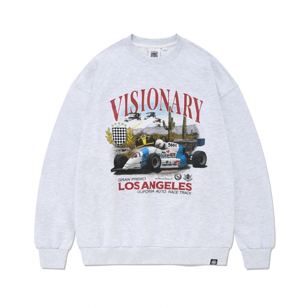 VISION StreetWEAR VSW レーシング クルーネック ライトグレー 5,257円