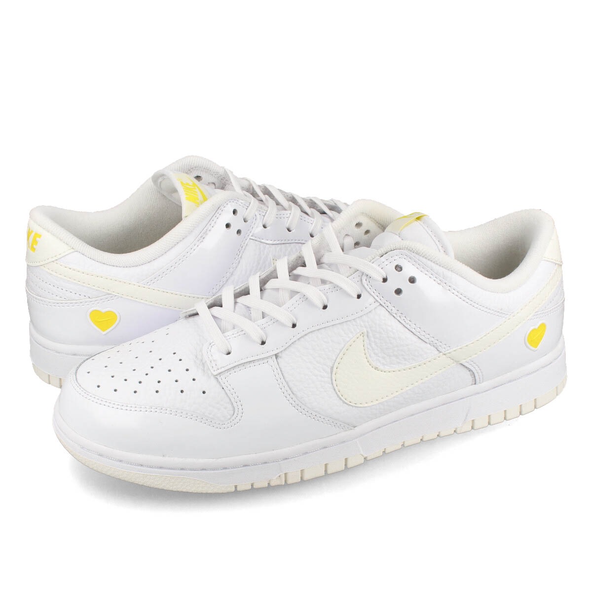 WMNS DUNK LOW WHITE/SAIL/OPTIC YELLOW 【VALENTINES DAY YELLOW HEART】