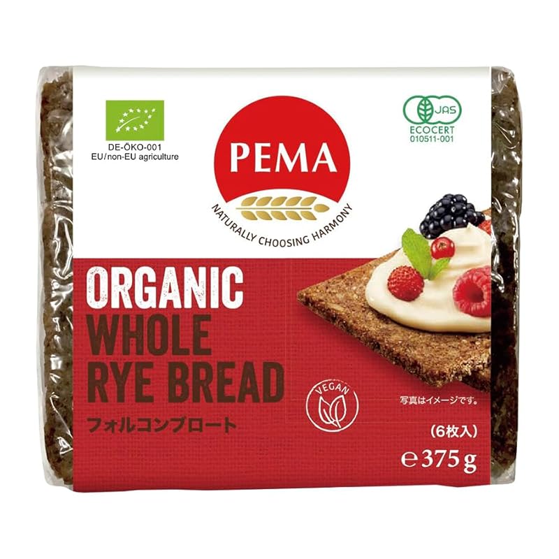 PEMA 有機全粒ライ麦パン(フォルコンブロート) 375g(6枚入) 10個セット
