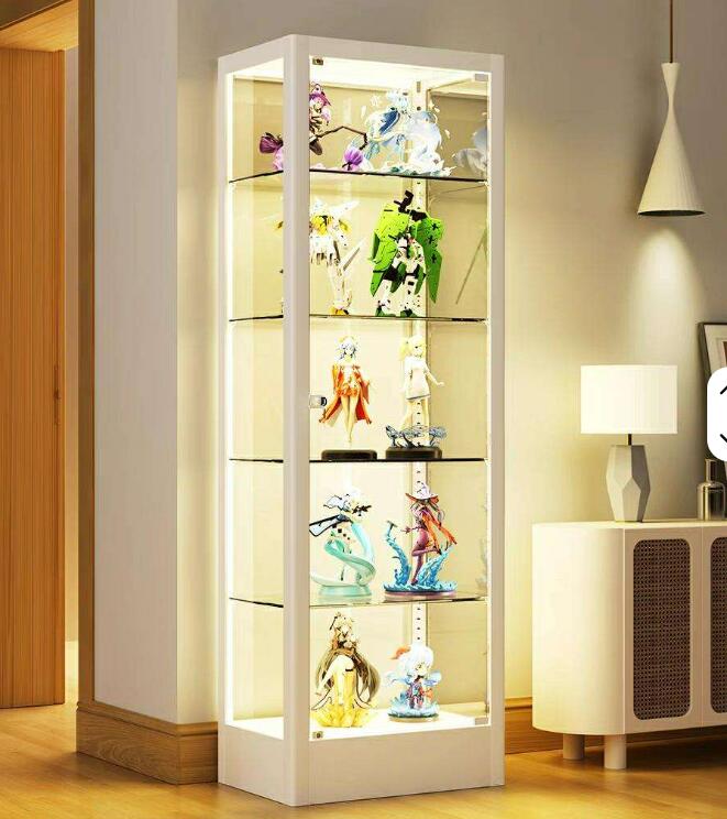 モダンホーム家具ロック可能ガラスディスプレイ収納キャビネットおもちゃ用リビングルーム家具　ホームリビングルームワインショーケースモダン透明ガラスディスプレイキャビネット