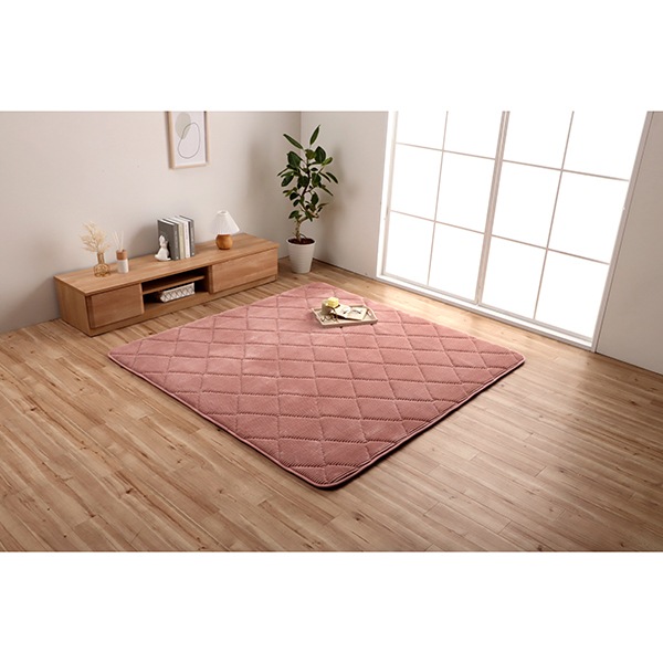 1290970225801 グランドAZ 製品 約4畳用 PK 185×300 ラグ 滑りにくい 防音 厚い コーデュロイ 無地 ピンク 床暖房 ホットカーペット対応 こたつ敷布団 メーカー直送