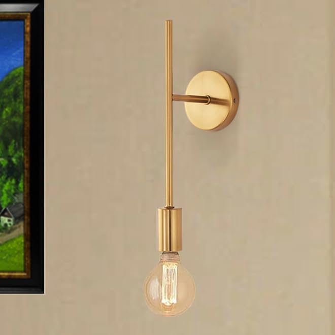 Chende ブラケットライト 真鍮 ウォールライト レトロ 1灯 壁掛け照明 ウォールランプ おしゃれ ライト E26 ゴールド モダン 照明 間接照明 工事必要