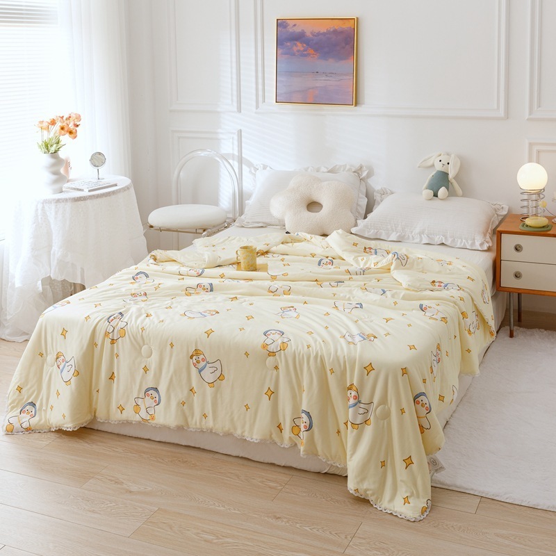 2024ホットスタイル推薦クラスaプリントニット夏涼しいキルト薄いキルト春と秋のキルトかわいい子供用キルトエアコンキルト卸売