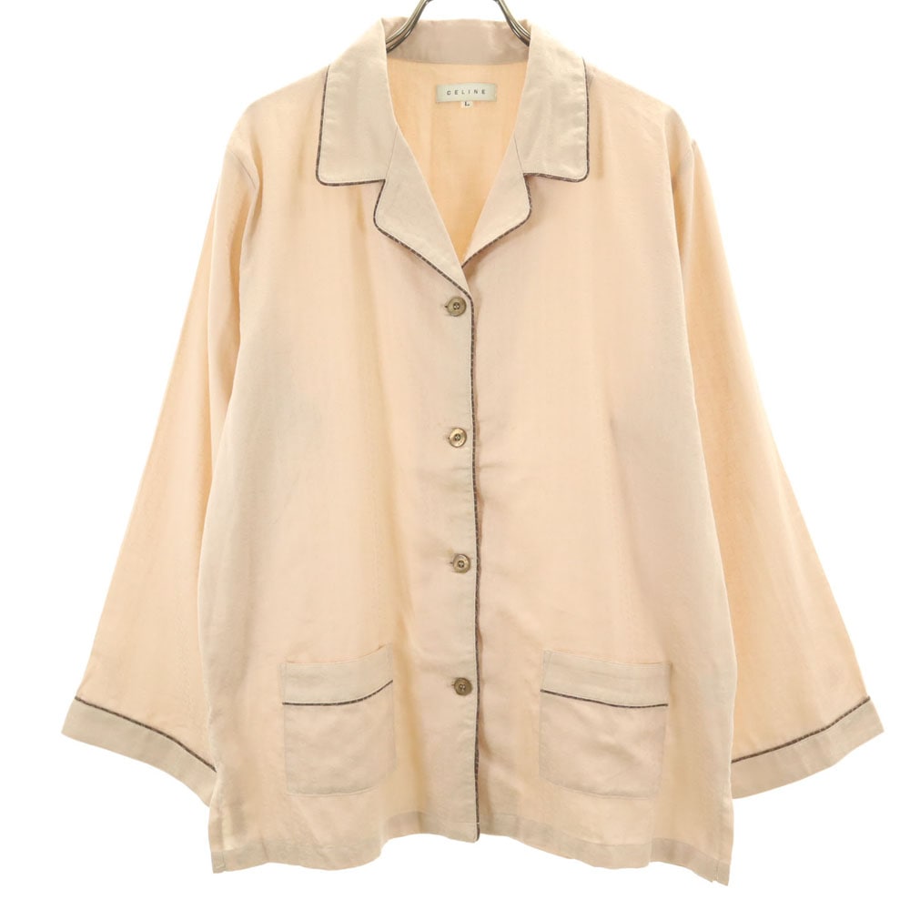 日本製 マカダム柄 長袖 ルームウェア L ベージュ パジャマ レディース