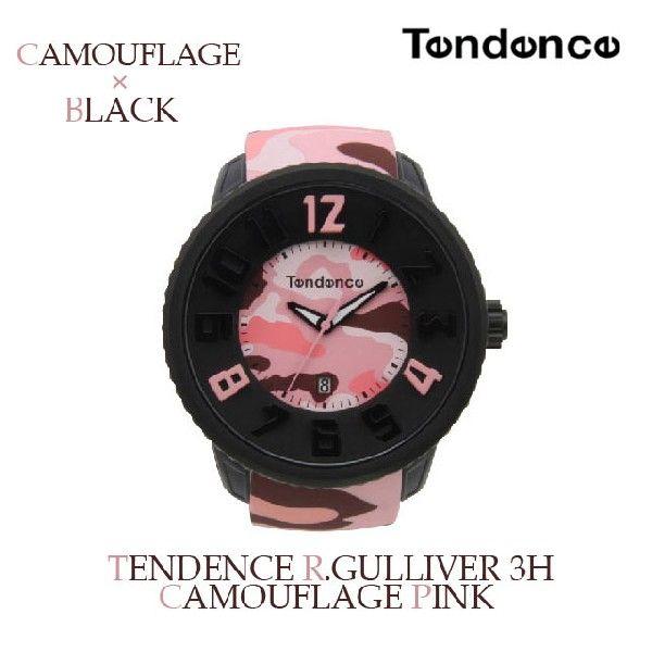 Tendence テンデンス 腕時計 R.GULLIVER 3H CAMOUFLAGE PINK T0430627
