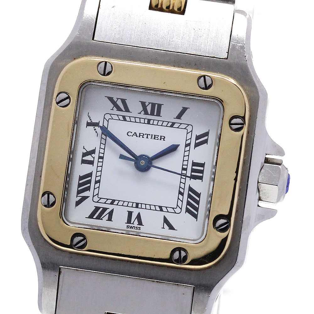 カルティエ CARTIER サントスガルベSM ゴドロンブレスレット 自動巻き レディース _844457【中古】