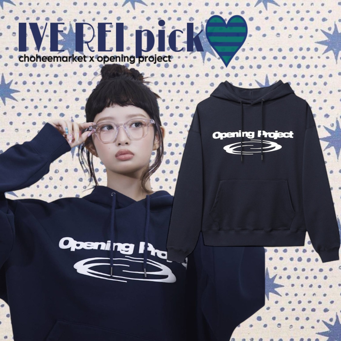 [IVE Rei pick!] Opening Project (authentic) Identity Hoodie, Navy