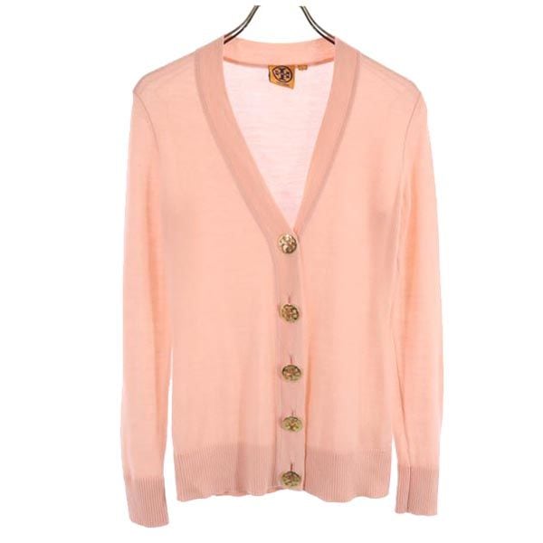 ウール 長袖 ニット カーディガン XS ピンク系 レディース