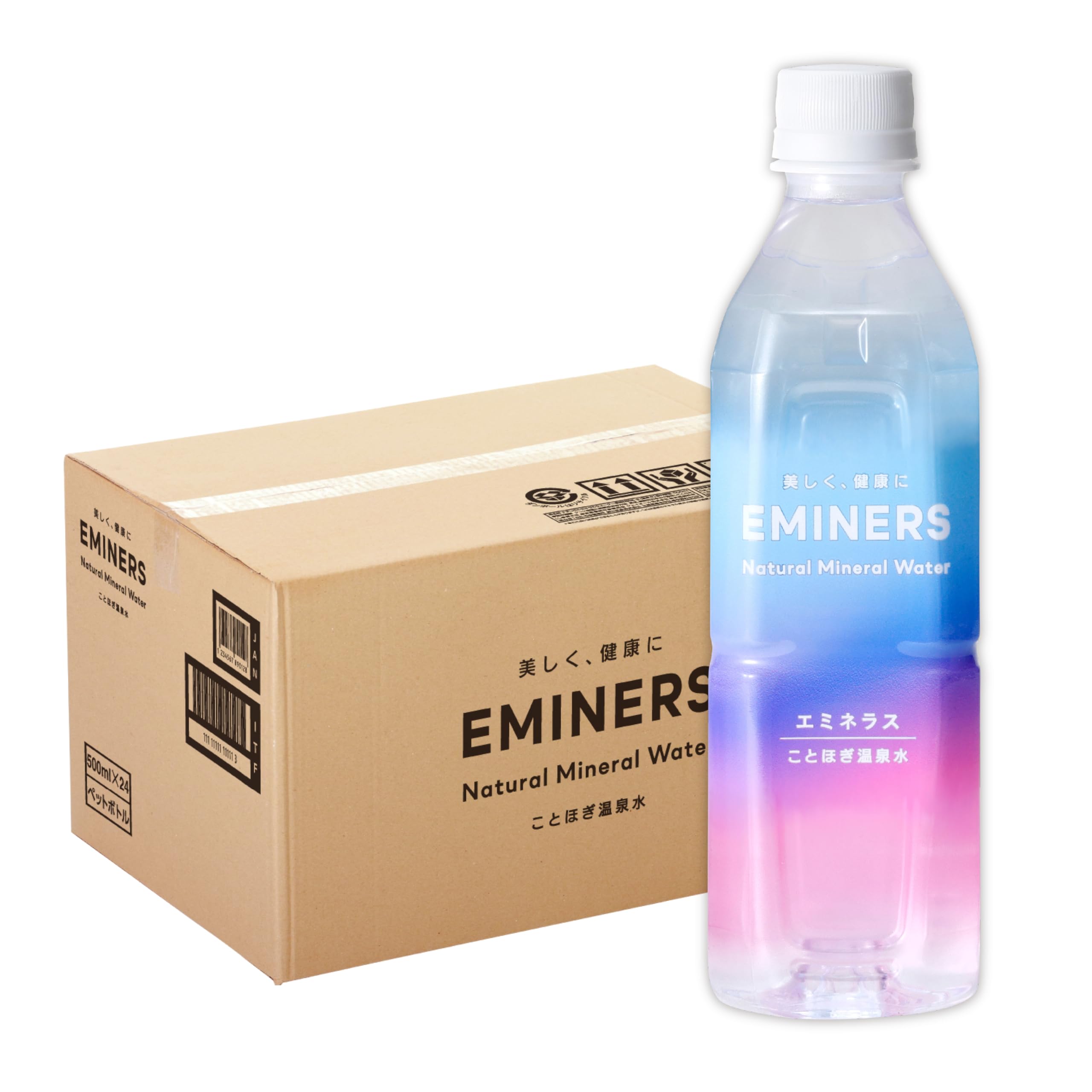 飲む天然美温泉水 EMINERS（エミネラス）500ml・24本入 【iTQi 優秀味覚賞/JAPAN AQUA AWARDS 連続金賞受賞】ことほぎ温泉水 (24本入り)