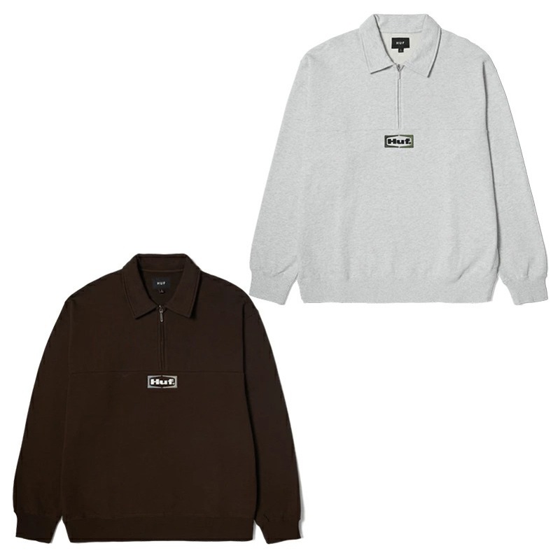 ハーフジップ スウェット HUFSLATE QUARTER ZIP FLEECE クルーネック 長袖 トップス スケーター ストリート系 スケートボード 人気 メンズ 正規品 FL00232
