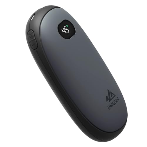 Unigear 充電式カイロ 10000mAh 大容量 usb 電子カイロ モバイルバッテリー機能付き 繰り返し利用可 充電 携帯カイロ 35-55C自由温度調節可能 1秒急速発熱 温度と電力デジタ