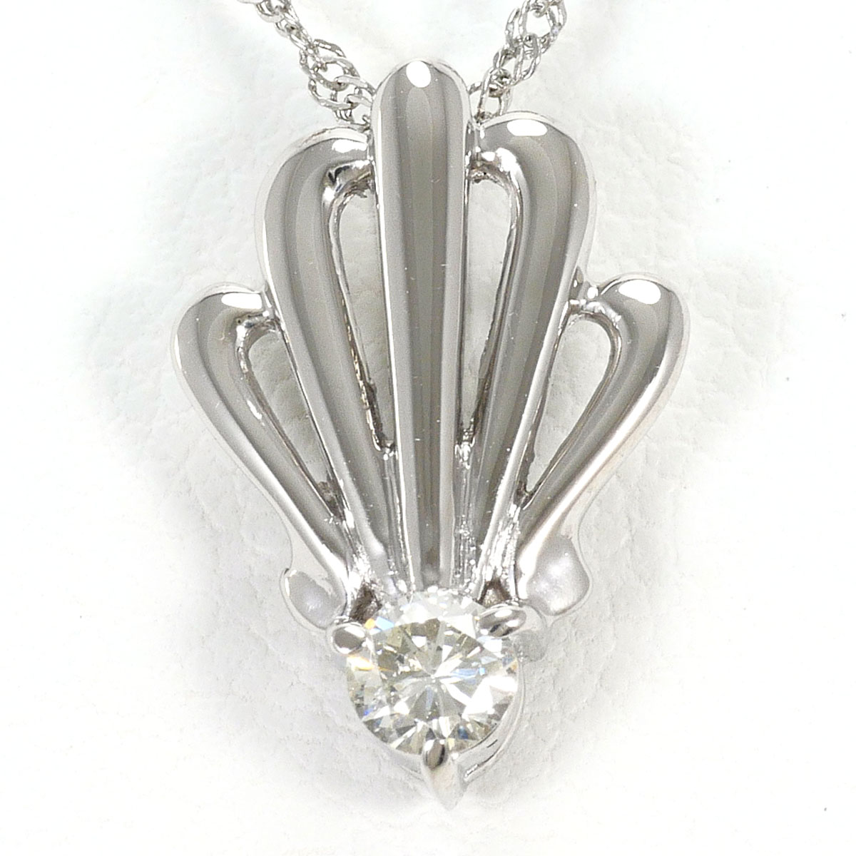 PT900 プラチナ PT850 プラチナ ネックレス ダイヤモンド 0.11ct 総重量約2.8g 約39cm 中古