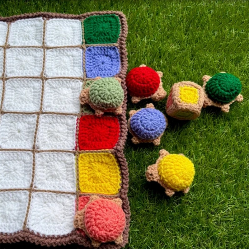 新しい純粋に手作りのかぎ針編みタートルボード子供の教育記憶おもちゃ