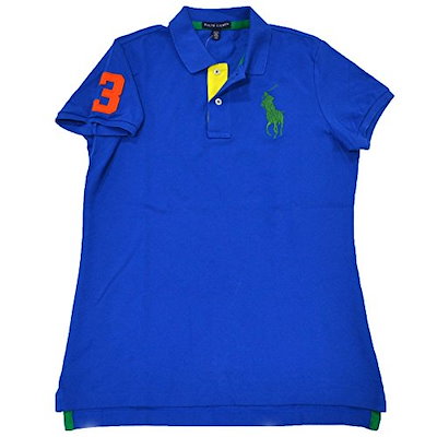 Polo Ralph Lauren Womens Tri-color Big Pony Polo Shirt (Metro Blue, Large) Polo Ralph Lauren Womens Tri-color Big Pony Polo Shirt (Metro Blue, Large)