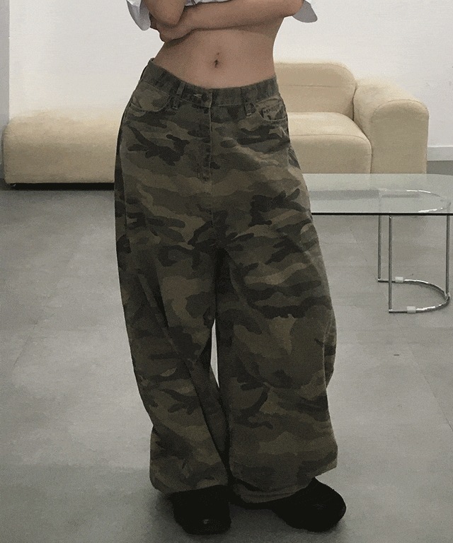 レナ ミリタリー メガ ワイド ロング パンツ