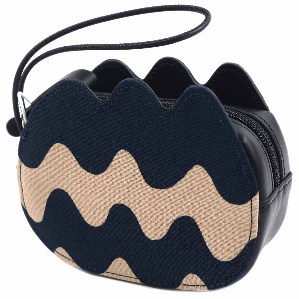 マリメッコ ポーチ marimekko レディース ミニポーチ マルチケース コインケース 波模様 ウェーブ柄 LOKKI POUCH S BAG ブラック ベージュ 091646 510 09164
