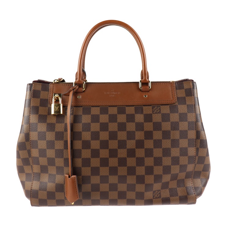 美品 LOUIS VUITTON ルイ ヴィトン ハンドバッグ N41337 グリニッジ ダミエ PVC レザー エベヌ ブラウン 2WAY ショルダーバッグ ビトン【本物保証】