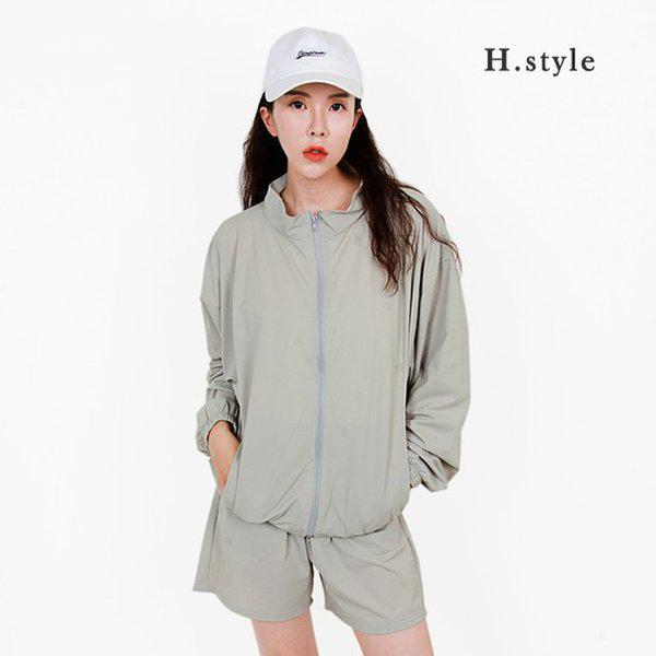 HスタイルUBアイスジップアップ半ズボンセット/ビッグサイズ/トレーニング服セット/ジャージ/半ズボンセット/クール/バカンス