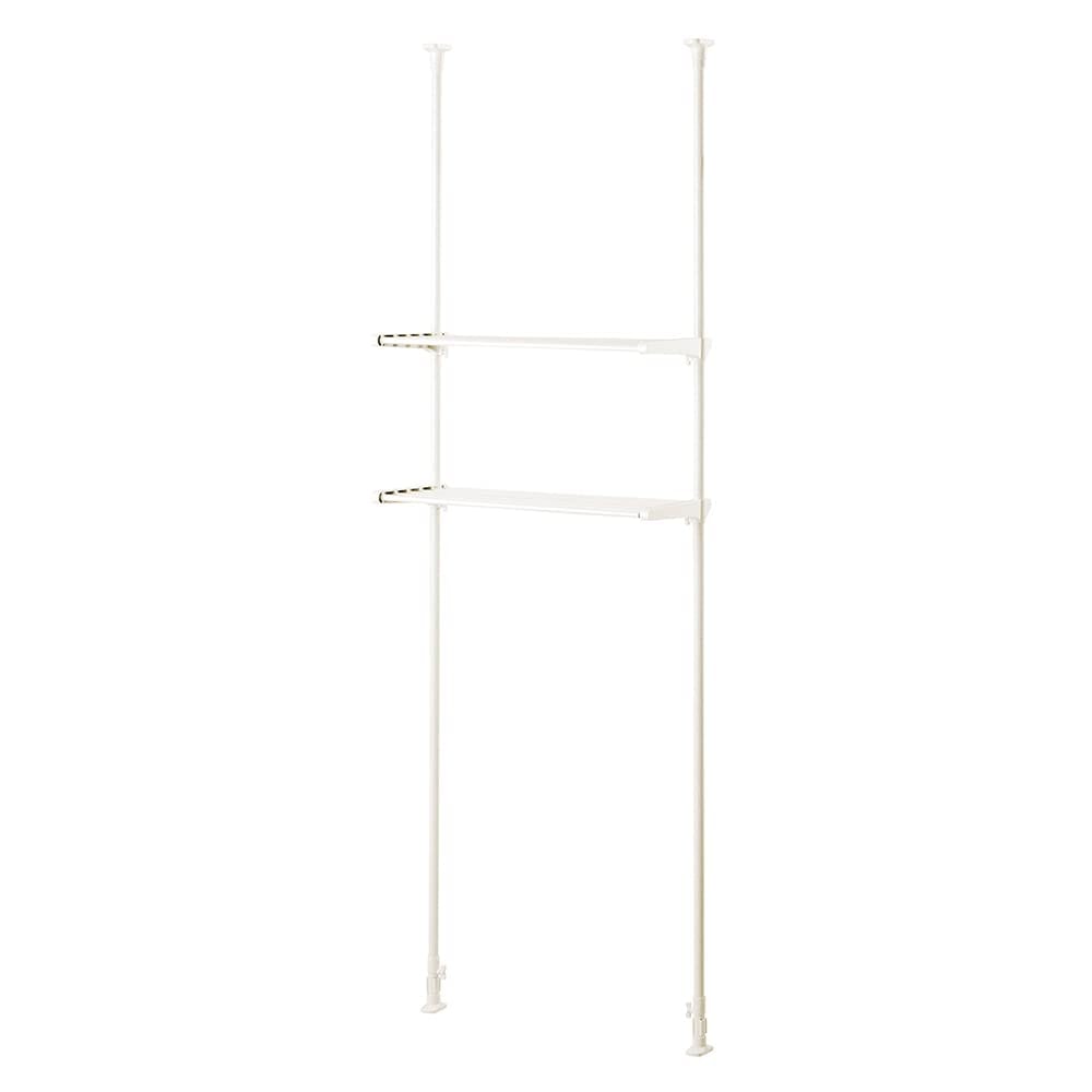 ベストコ 洗濯機ラック 突っ張り 伸縮式 防水パン ランドリーラック 収納 ライトグレー NY-294