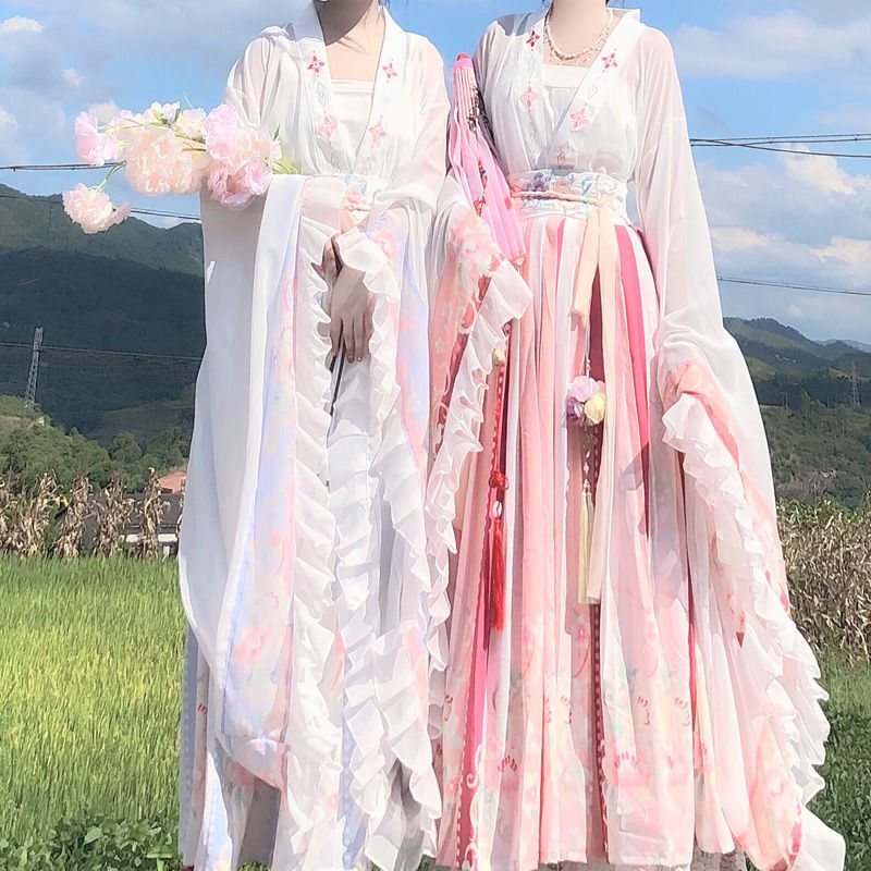 Fengxi Pavilion Original [White Tea Qinghuan] Hanfu Female Wei Jin Southern and Northern Dynasty Big