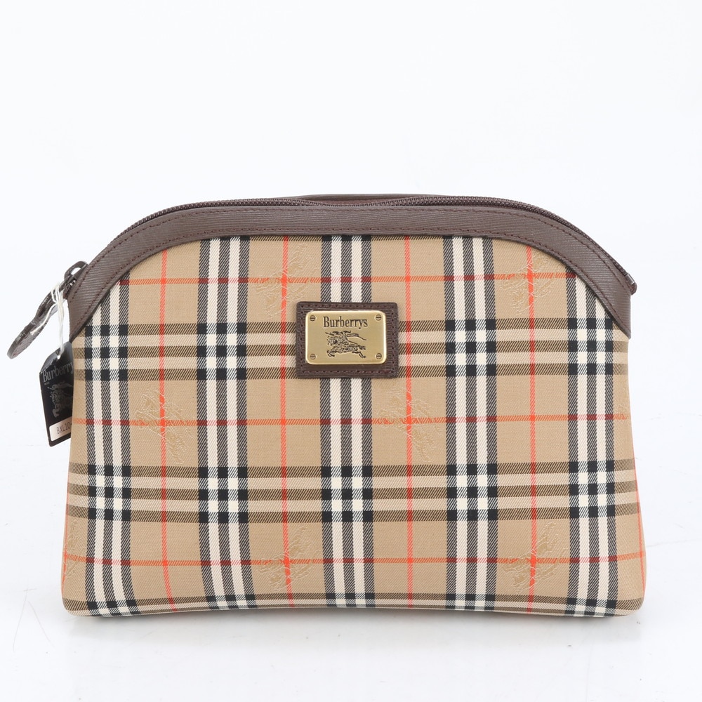 未使用 ノバ チェック シャドーホース ポーチ レディース RUE CQ23-4 中古