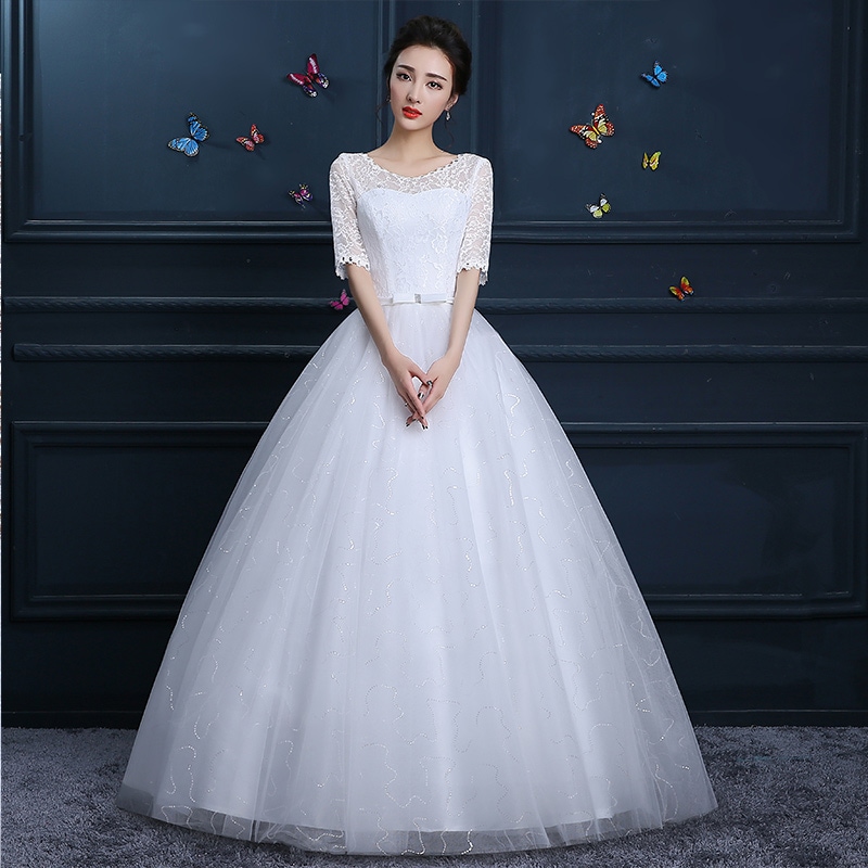 宮廷レースフレンチウエディングドレス 花嫁 結婚式 披露宴 Aラインドレス ブライダルドレス 4,888円