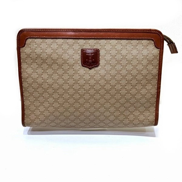 セリーヌ マカダム MO6 PVC×レザー バッグ ハンドバッグ セカンドバッグ 【中古】