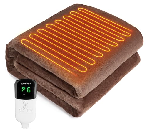 電気毛布 掛け 敷き 180×130cm 【大きいサイズ＆両面フランネル】 電気ひざ掛け 3分速暖 厚手生地 毛玉なし 電気ブランケット 6段階温度調整 省エネ 4段階タイマー 丸洗い可 抗菌 防臭