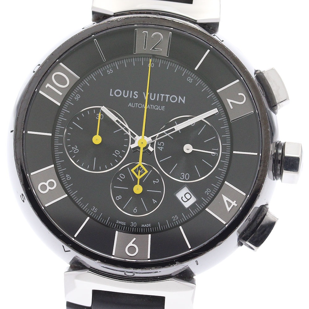 ルイ・ヴィトン LOUIS VUITTON Q102U タンブール インブラック クロノグラフ 自動巻き メンズ _943262【中古】
