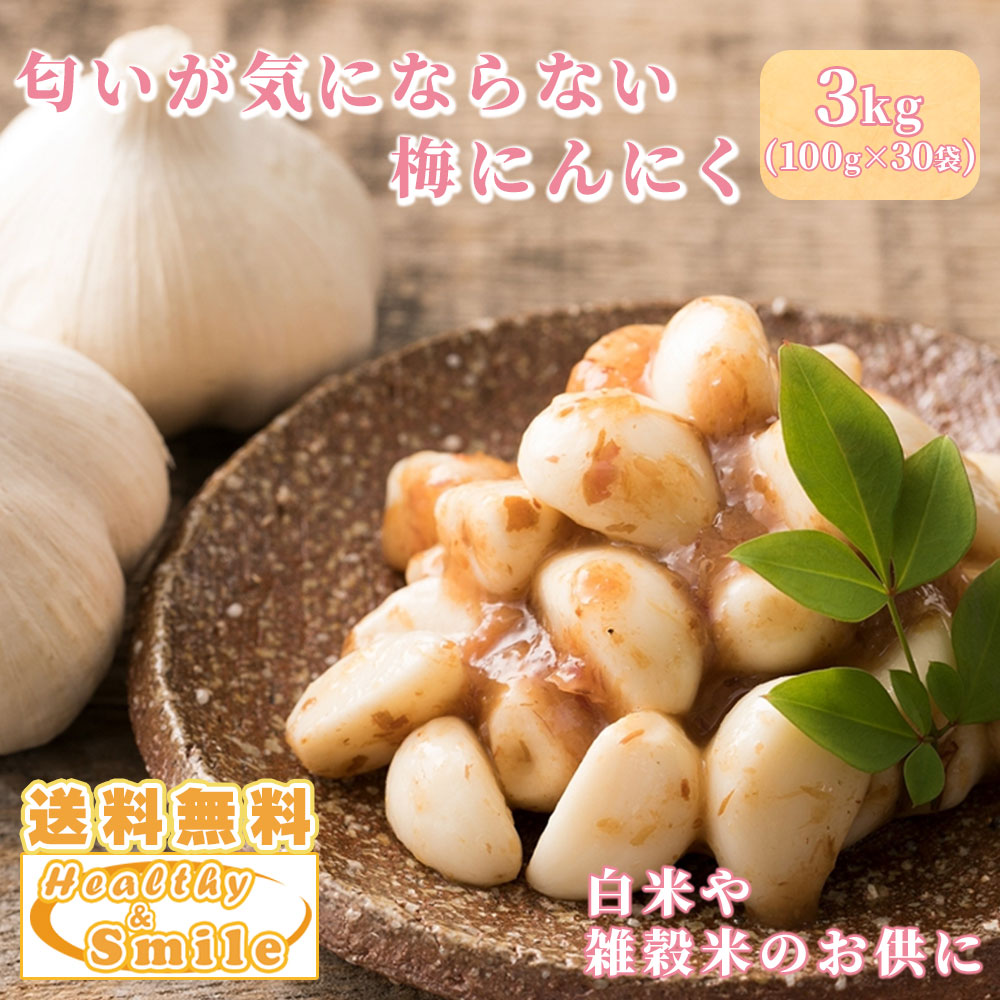 梅にんにく 3kg(100gX30袋) お試し 全く臭わない ニンニク 大蒜 梅 ウメ 梅鰹 梅かつお おつまみ 10,742円
