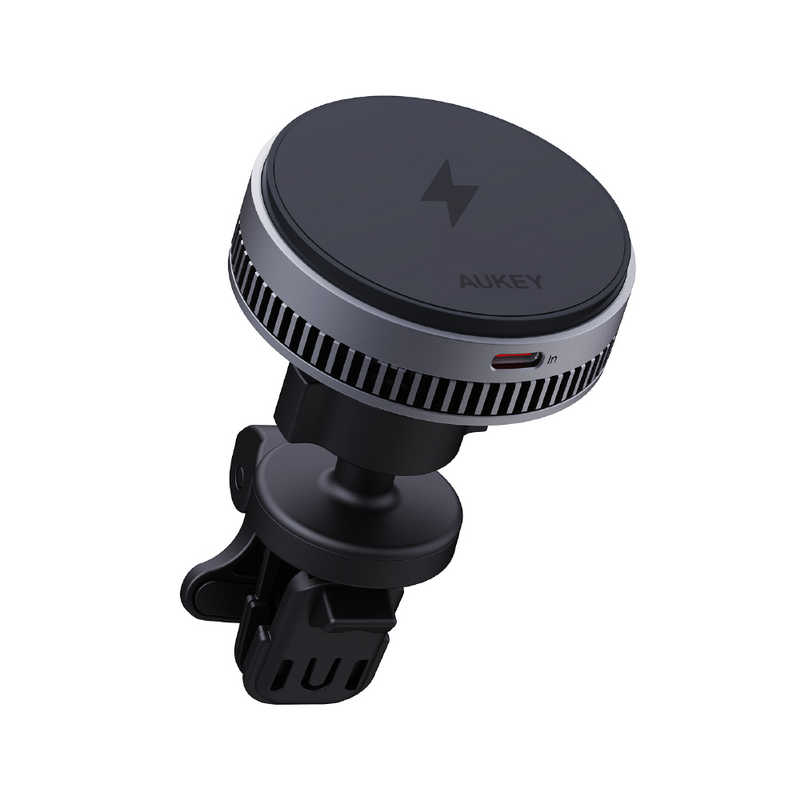 カーマウント型ワイヤレス充電器 MagSafe対応 Qi2 MagFusion Dash Pro 冷却機能搭載 15W グレー (オーキー) ［1ポート /15W］ Gray　HD-MC13A-GY