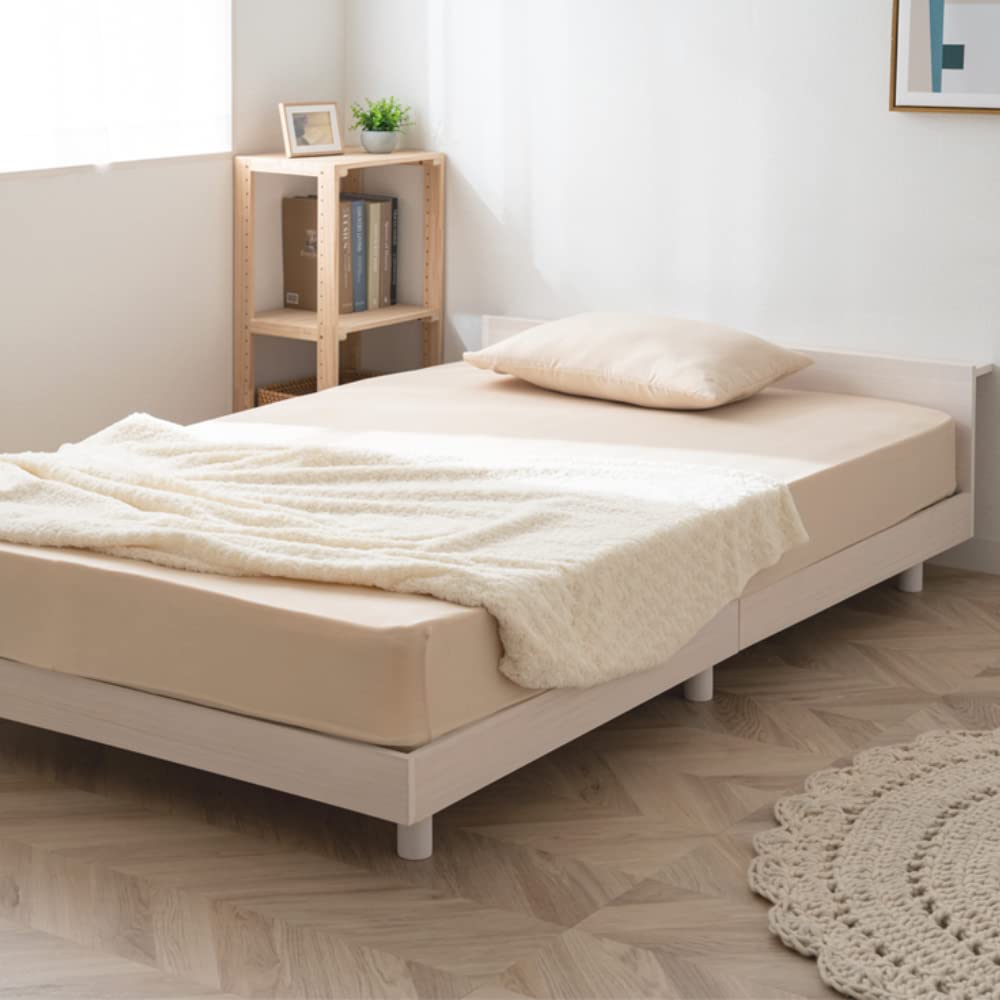 アイリスプラザ ベッド ベッドフレーム 2口コンセントUSBポート付き 棚付きベッド 3段階 高さ調整 すのこベッド ダブル ホワイト 15,590円