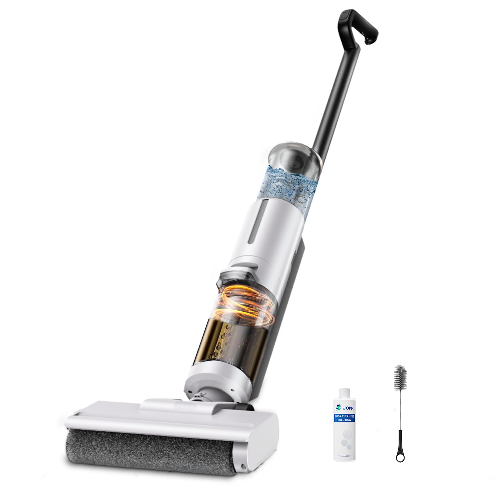 JONR ED12Lite 水拭き掃除機 吸引＆水拭き2in1コードレススティック掃除機 電動モップ 床拭き掃除機 楽 床掃除 乾湿両用 ローラーブラシ自動洗浄 壁際1mm清掃 フローリング 傷 防止