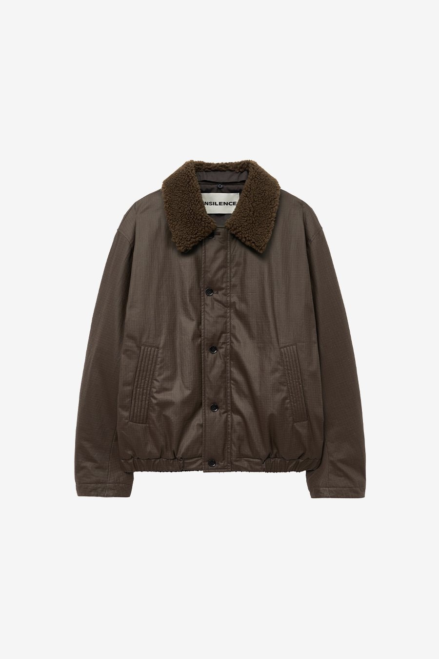 【INSILENCE】 WAXED SHEARLING COLLAR JACKET : BROWN