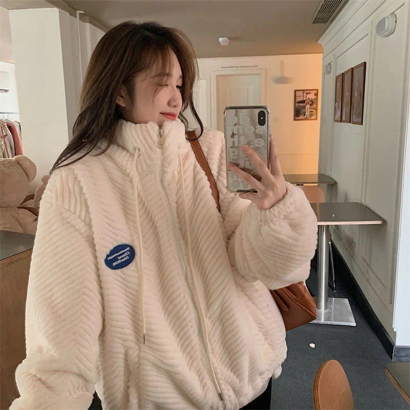 冬アウター 秋冬 韓国ファッション 新作アウターミディアム丈ゆったり厚手コート ジャケット